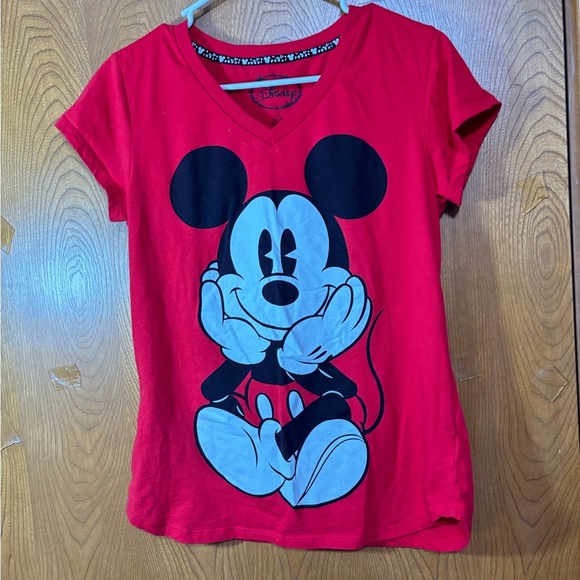 Disney Red and Black Mickey Mouse P J Top and Short Set - Picture 5 of 8